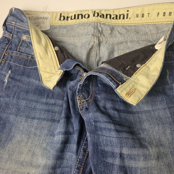 bruno banani Men's 33 x 32 Relaxed Fit Distressed Mid Rise Straight Leg Jeans - Picture 5 of 16